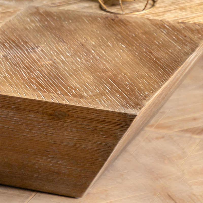 Table basse rétro en noyer massif