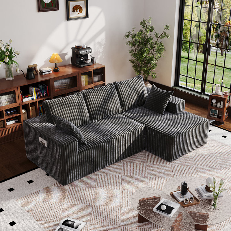 94"cloud Modular Sectional Couch Modern Minimalist Upholstered Couches, Comfort L Shaped Sofa For Living Room, Deep Seat Corner Couch, No Assembly Required