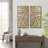 Birch Palms Two-Tone Wall Decor, 16X32", Of 2 Contrasting Panels With Leaf Ornament