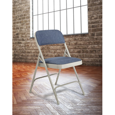 National Public Seating Fabric Padded Stackable Folding Chair Set of 8