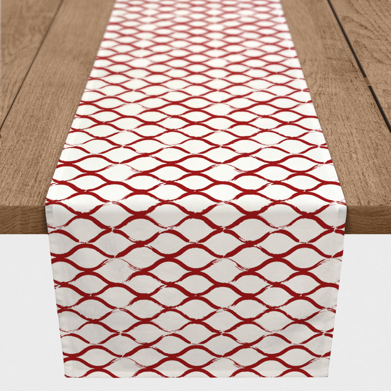 Chemin de table géométrique Mcintosh, L 72 po x l 16 po, Bourgogne, Mckee géométrique