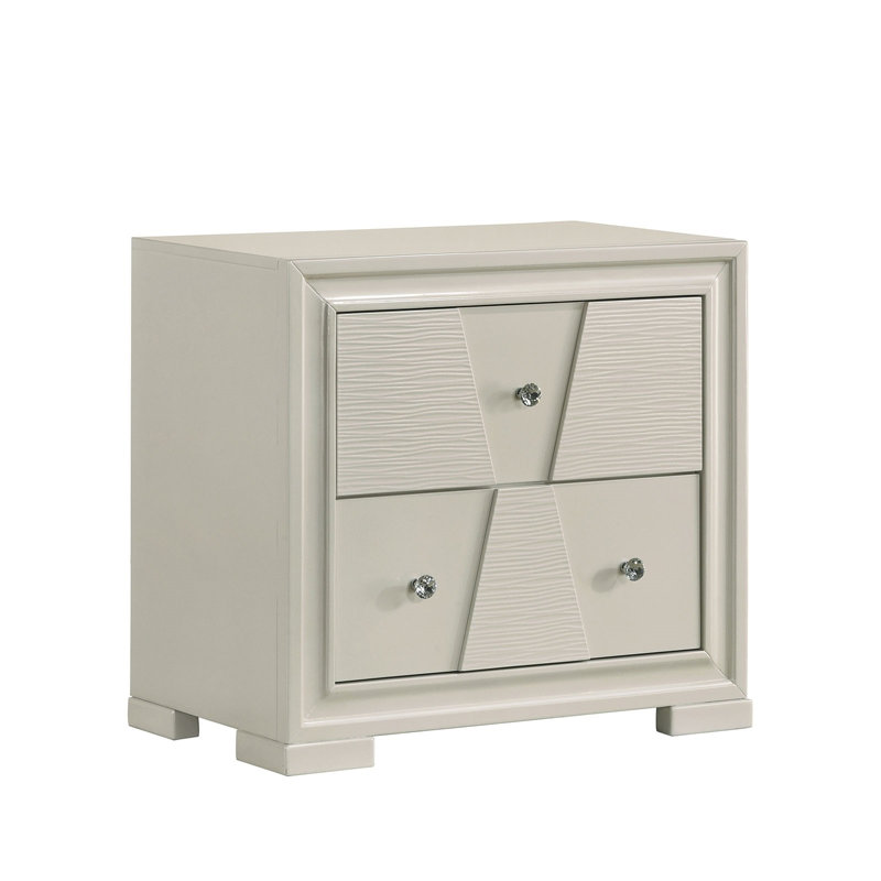Modern White Storage Nightstand