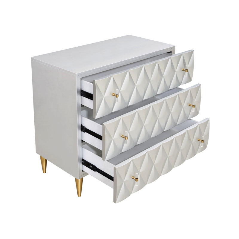 Armoire de rangement Metallic Silver & Champagne 3 - Console au look moderne et pratique pour le salon