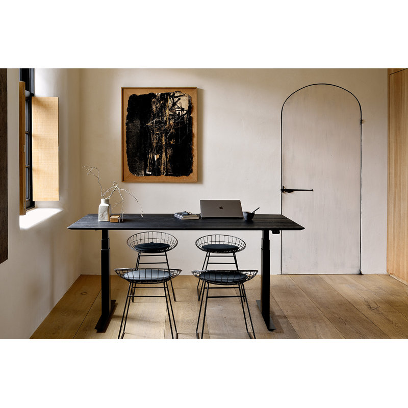 Bok Standing Desk, 25" H x 63" W x 31.5" D, Oak Black/Black
