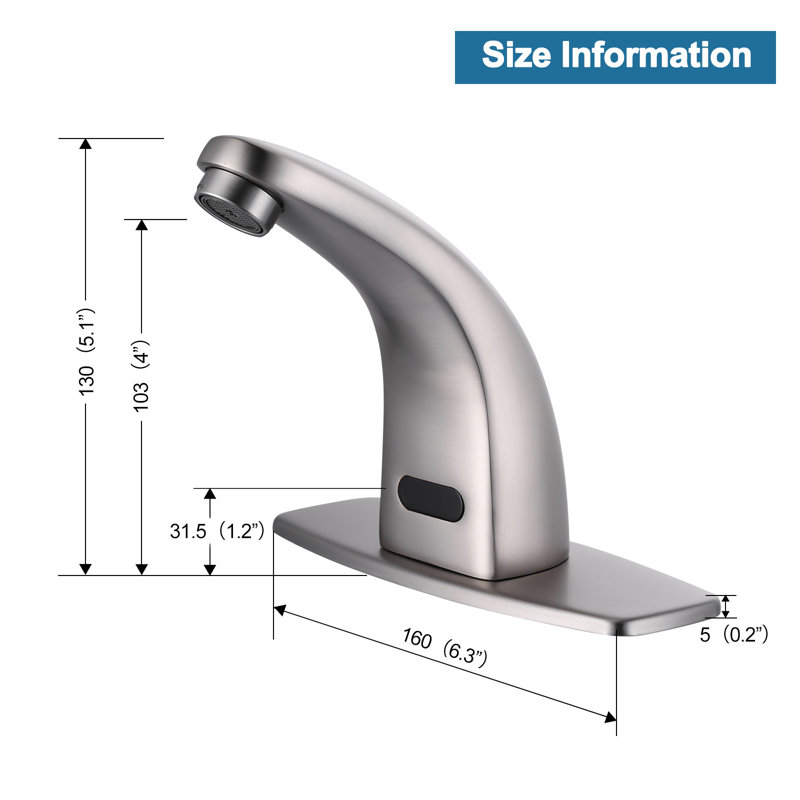 Automatic Sensor Bathroom Faucets Touchless Centerset Bathroom Faucet with Cover Plate, Brushed Nickel
