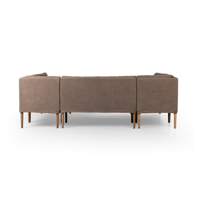 Aurelia 6-Piece Sectional, Broadway Coffee Linen, 34.5" H x 103" W x 76" D