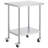 Stainless Steel Work Table 30 x 36 x 38 Inch, Featuring 4 Wheels, 3 Adjustable Height Levels, Heavy-Duty Food Prep Worktable for Commercial Kitchen Restaurant, Silver-139081676