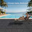 44 tuiles de plancher toutes saisons gris foncé à emboîtement toutes saisons, 12 po x 12 po autobloquant sans outil, drainage creux et ventilation, texture antidérapante, PP robuste-126186058