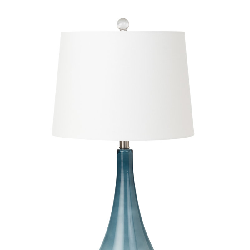 Isau - 30.5" Glass Table Lamp - Set of 2 - Blue, White Finish, Blue/White