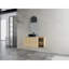 Meuble-lavabo mural 42 po avec lavabo d'art en céramique et 1 tablette de rangement, 2 portes à fermeture douce, contreplaqué