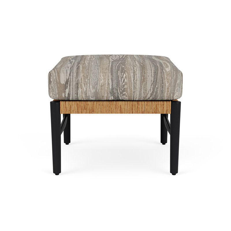 Galloway Outdoor Ottoman Patio Ottoman, Woodgrain Ash