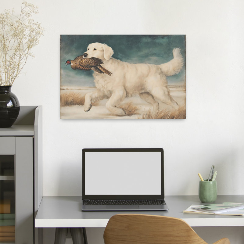 Reproduction d'art contemporain abstrait «Hunting Dog», 16" H x 24" W