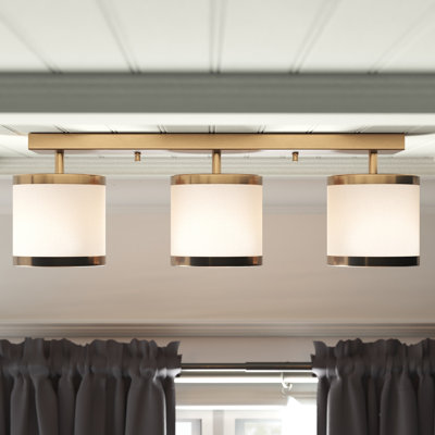 Vintage-Inspired Chandelier, Metal Body, 25.9 x 5.9 x 8.3 inches | 3 x E27 Socket, Max 40W | Elegant Plain & Glam Design for Living Room, Dining Room, & Entryway | Bulb Not Included, IP20 Rated