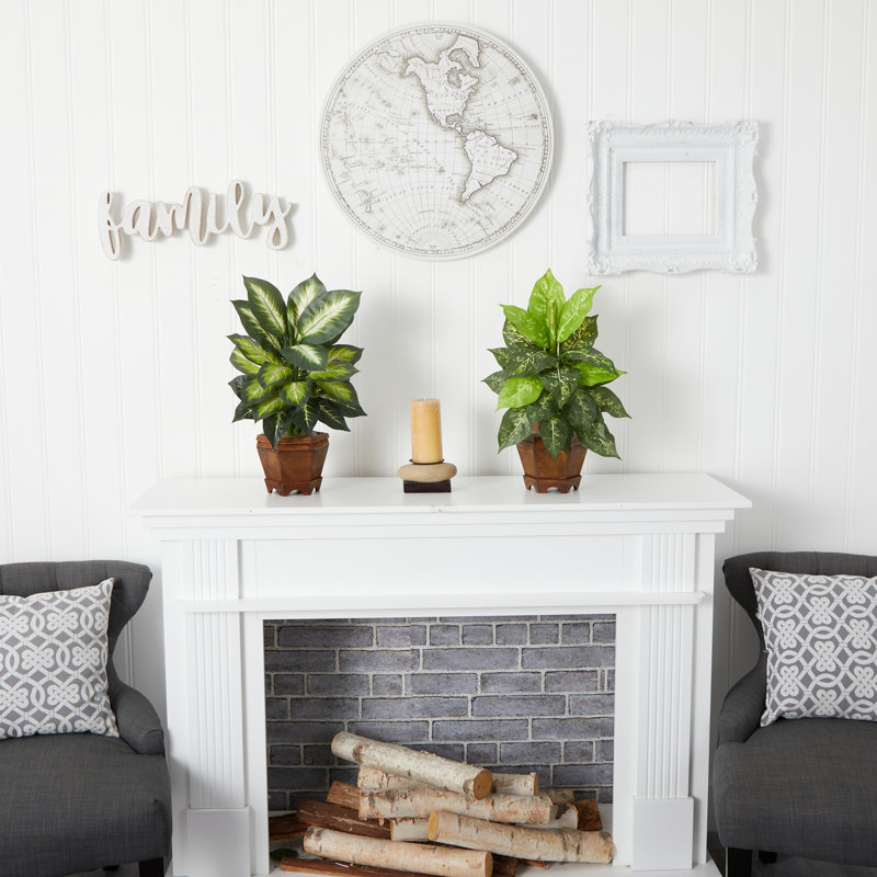 20.5'' Faux Foliage Plant in Wood Pot