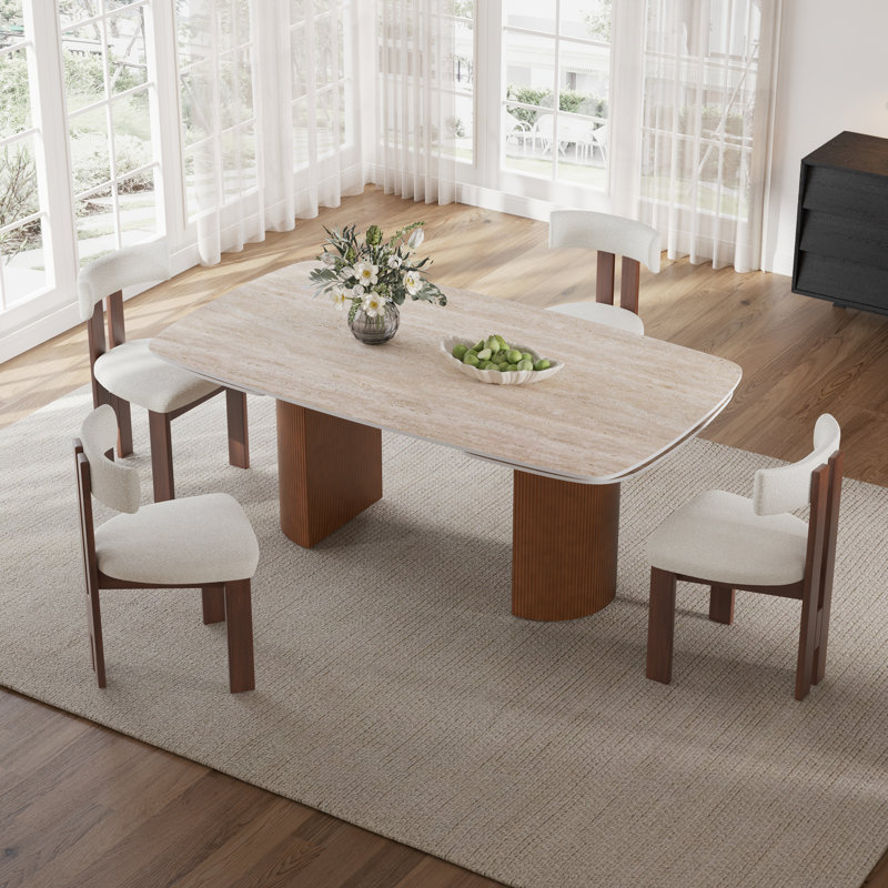 Ensemble de salle à manger 9 pièces de style Mid-Century moderne de 63 à 94,5 pouces avec rallonge, ensemble de table de cuisine avec 8 chaises d'appoint rembourrées