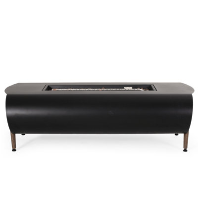 50,000btu Fireplace - Dark Gray Iron Rectangular Outdoor Heat Option Fire Pit, Comfort Producer