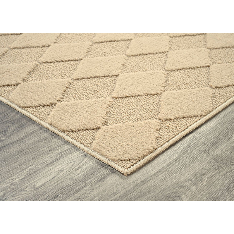 Tapis brun clair touffeté à motif géométrique Thayer, Rectangle 9 pi x 12 pi