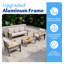 Ensemble de conversation de patio moderne en aluminium avec coussins amovibles faciles à nettoyer-1940692437