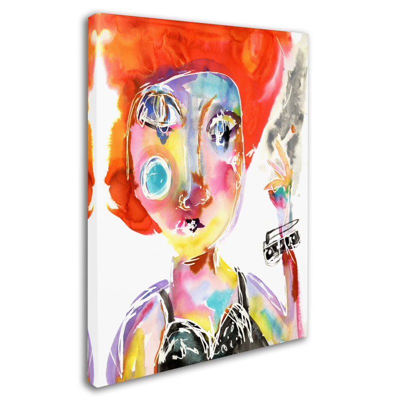 Vibrant Abstract Character Canvas Print, 35" x 47"