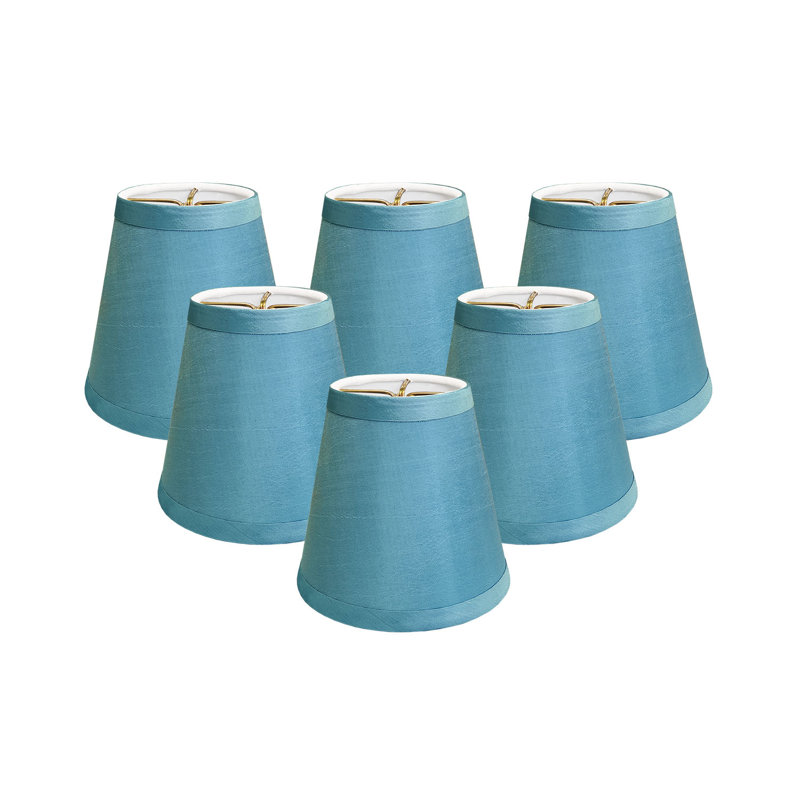 Abat-jour empire en soie 4,5 po, Bleu