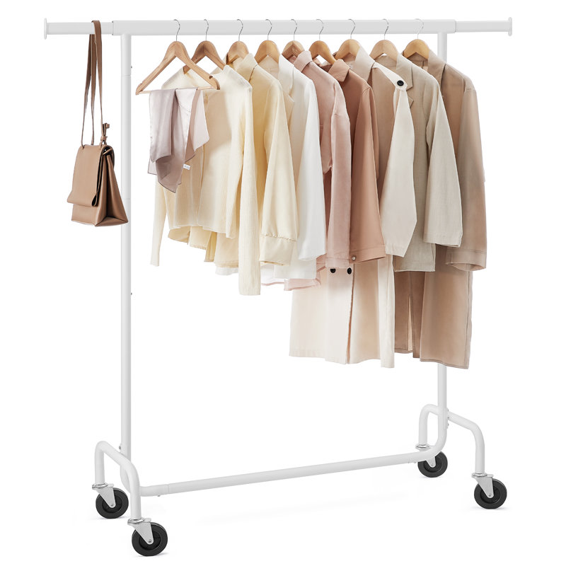 Gwenno 150cm Rolling Clothing Rack, White