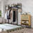 Shoe Storage Cabinet with Rattan Flip Drawers, Adjustable Shelves & Metal Legs, Natural Oak