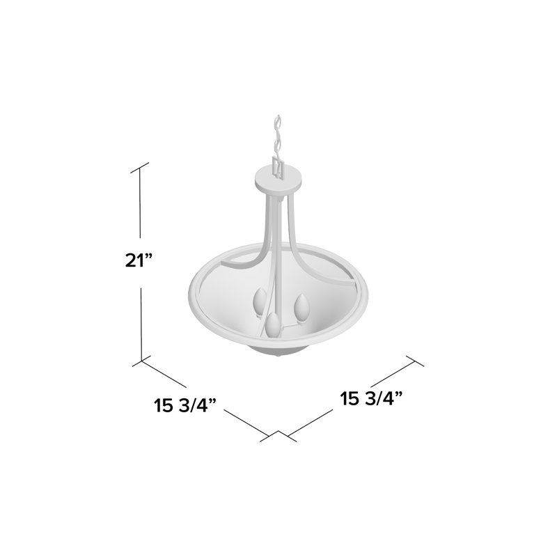 3 - Light Unique/Statement Pendant, Brushed Nickel / Frosted