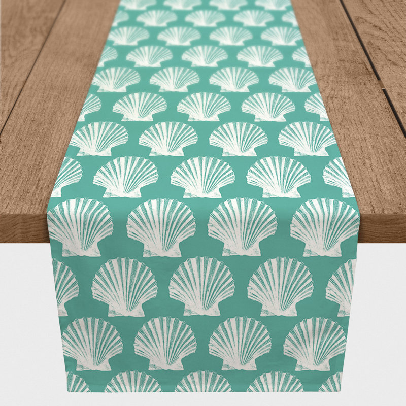 Amaya Geometric Table Runner, 72" L x 16" W, Aqua