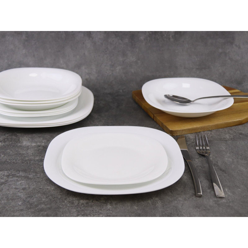 Neimantas 12 Piece Glass Dinnerware Set - Service for 4