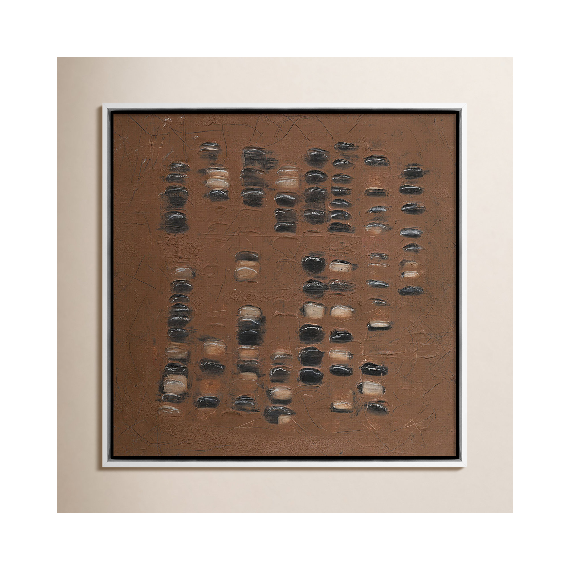 Adobe by Jamie Beckwith, White Oak Framed, 48" H x 48" W