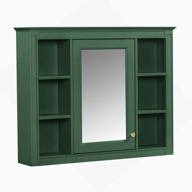 Meuble-lavabo 36 po avec armoire à pharmacie, armoire de rangement moderne avec 2 portes à fermeture douce et 4 tiroirs, meuble-lavabo simple