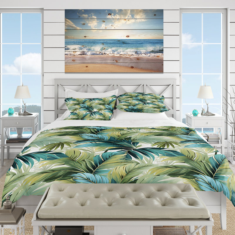 Literie Palm Oasis, Housse de couette pour très grand lit et 2 très