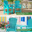 Ensemble de 2 tabourets de bar d'extérieur, chaises Adirondack en PEHD à hauteur de bar, grands tabourets de bar avec repose-pieds pour la cuisine, la piscine, la cour arrière et le jardin (grand bleu marine)-103531886