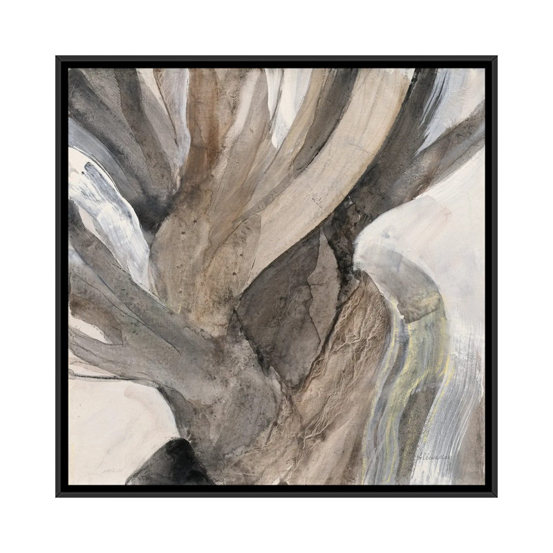 «Driftwood I» par - Toile tendue, Cadre noir, H 12 po x l 12 po x P 1,5 po