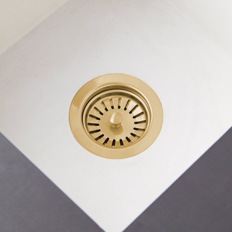 3.5'' Grid Kitchen Sink Drain, Brushed Gold