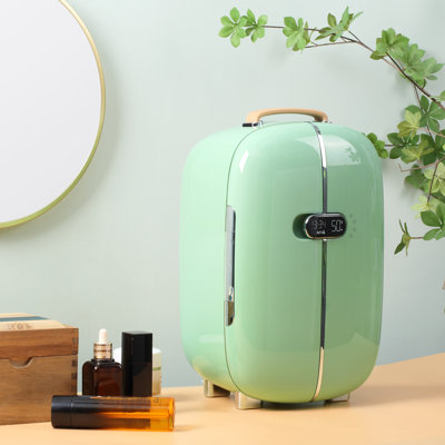 HomCom Portable Retro 0.4 Cubic Feet Portable Freestanding Mini Fridge with Freezer