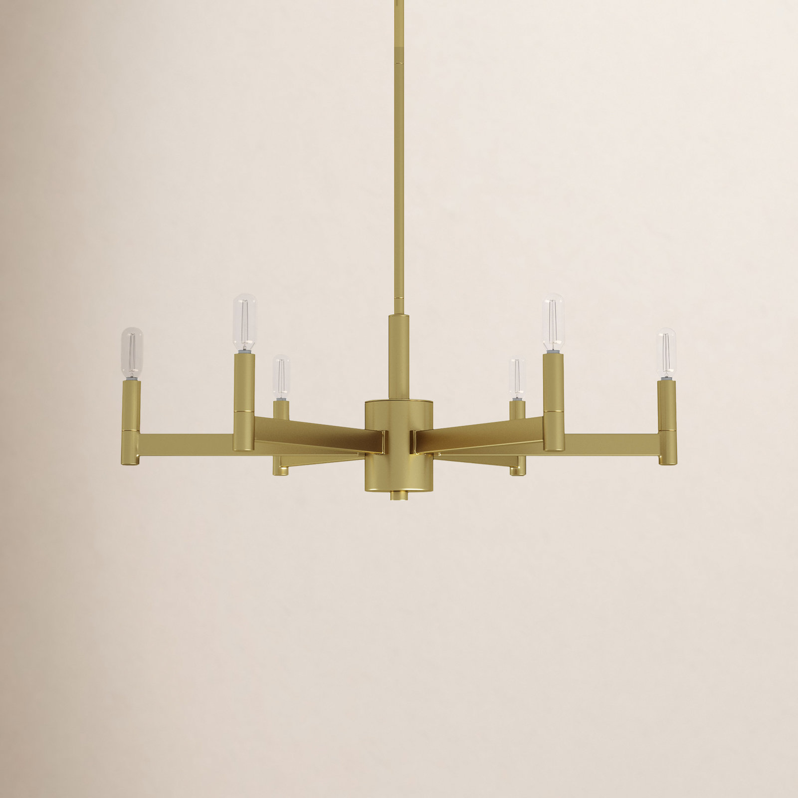 Tuscany Dimmable Chandelier, Natural Brass, 9.25'' H X 26'' W X 26'' D