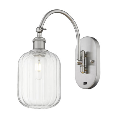 Cylindre Preston - 1 lumière - abat-jour cylindrique transparent Preston - applique