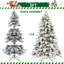 Arbre de Noël en forme d'épouvantail floqué avec lumières à DEL blanc chaud, embouts de fil mémoire en PVC, poteau électrique et structure à charnières - arbre de Noël réaliste enneigé-115293921-115293925