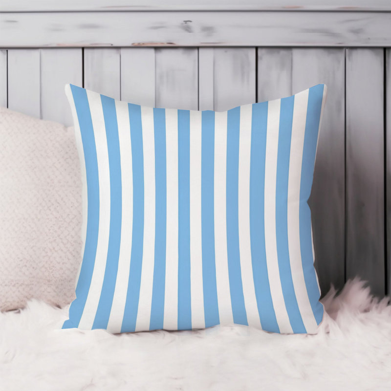 Abstract Blue Stripes Pattern II Pillow Cover, 20" H x 20" W