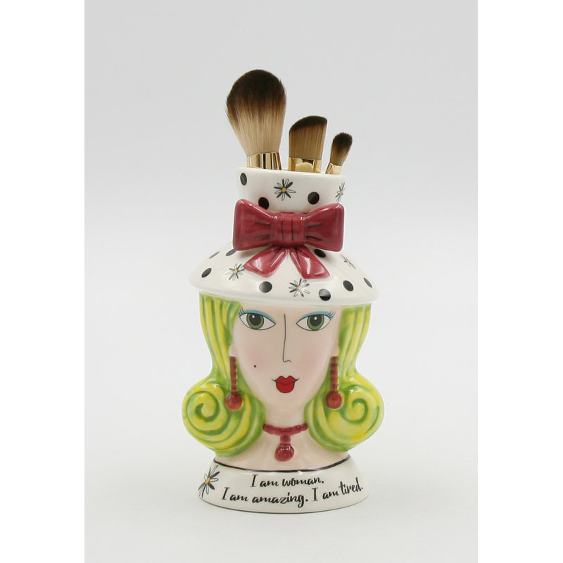 Porte-pinceau à maquillage en céramique