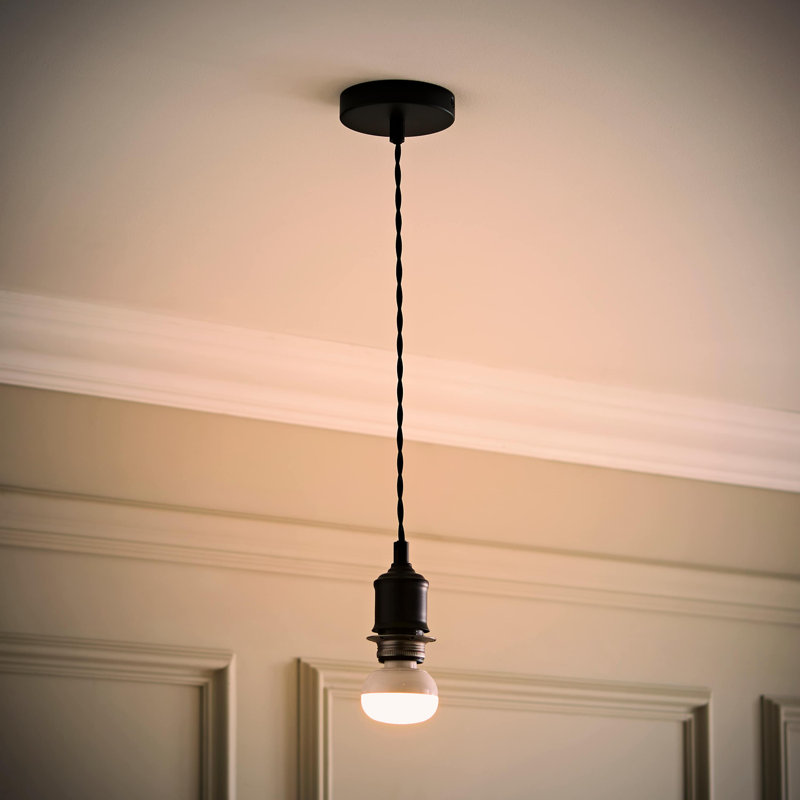 Shaw Brushed Gold Rechargeable Ceiling Pendant, Matte Black