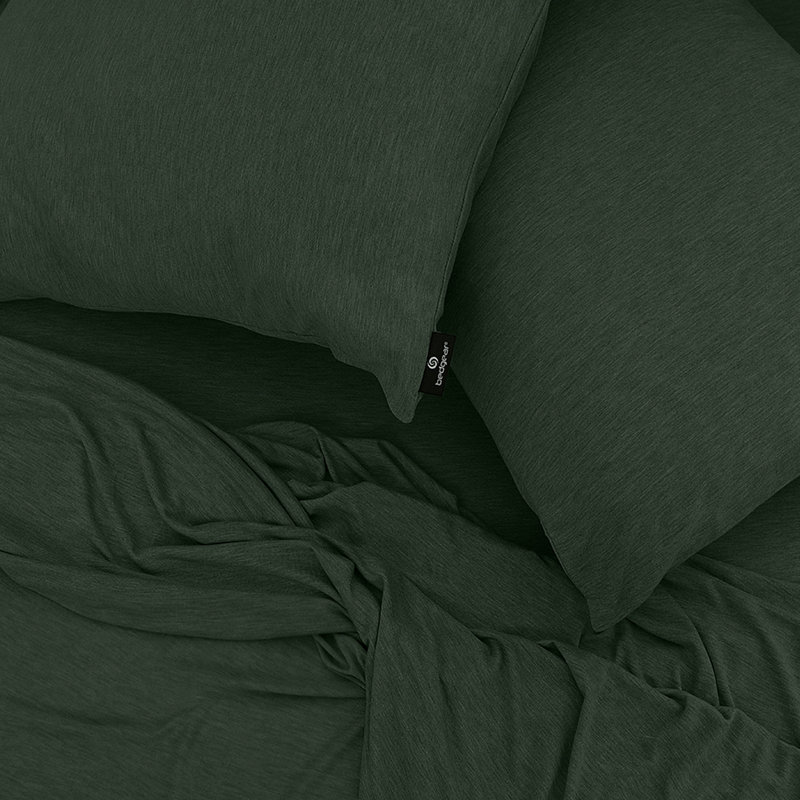 Bedgear Hyper-Wool Sheet Set - Warmth without Overheating - Breathable Soft Bedding, Queen, Forest Green