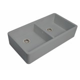 Stonyhurst - 39.3″ L X 21.1″ W Fireclay Double Bowl Apron / Farmhouse Kitchen Sink
