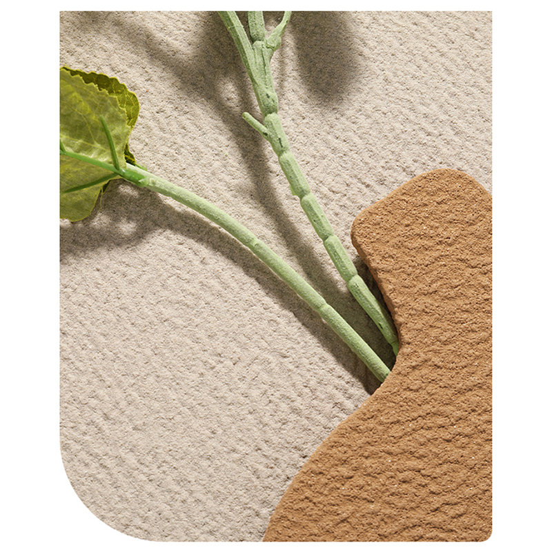 Blanc, brun et vert, art mural rond en grès vert, H 15,75 po x l 19,69 po, Blanc / Brun / Vert