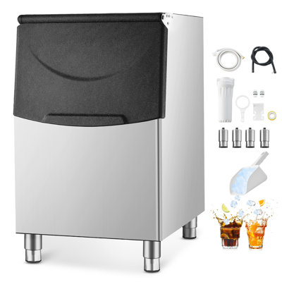 Commercial Ice Maker Storage Bin 250lbs Capacity Stainless Steel Ice Storage Bin