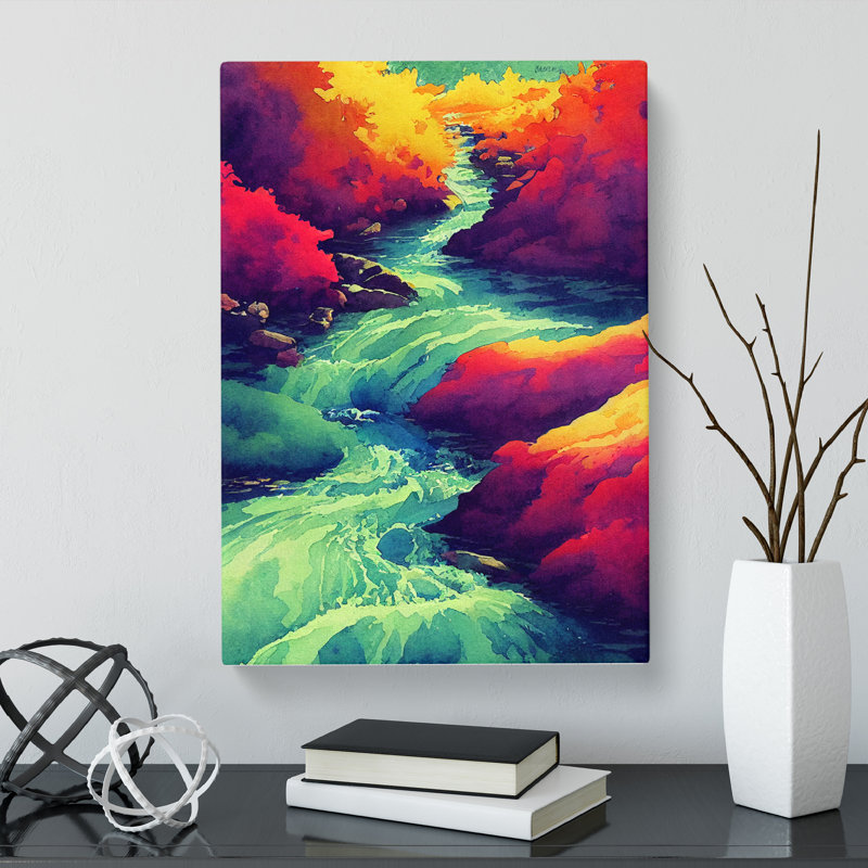 Watercolour Stream Vol.2 - Wrapped Canvas, 76cm H x 50cm W x 3cm D