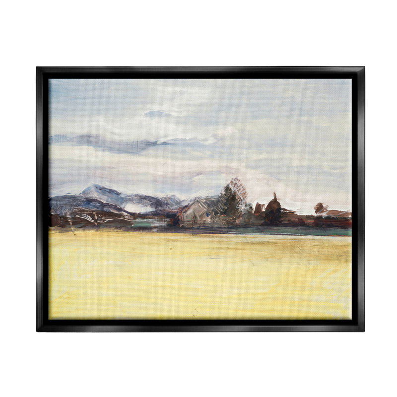 Abstrait maison de campagne abstraite encadrée, art de la giclée par Stacy Pollard, Cadre flottant noir de jais