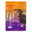 Hallween noir et brun clair teckel 40 x 28 po en polyester à 2 côtés. drapeau maison
