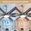 Ventilateur de plafond 66 pouces à profil bas en ABS avec lumières à intensité variable et moteur à courant continu réversible silencieux à 6 vitesses pour l'intérieur-123229021